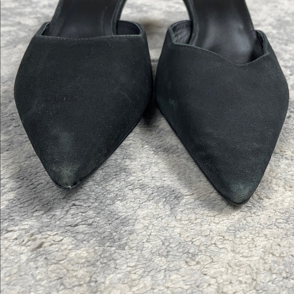 Reformation Wilda Pointed Toe Kitten Mule Slide Black Suede Sz 10 - Picture 6 of 16